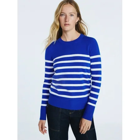 Free Assembly Women's and Women's Plus Cozy Yarn Crewneck Sweater with Long Sleeves. Lightweight, Sizes XS-4X | Walmart (US)