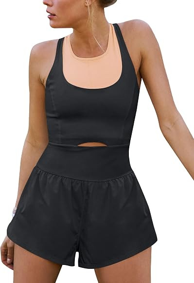 Ugerlov Womens Running Romper Workout Onesie One Piece Outfits Athletic Exercise Jumpsuits Shorts... | Amazon (US)