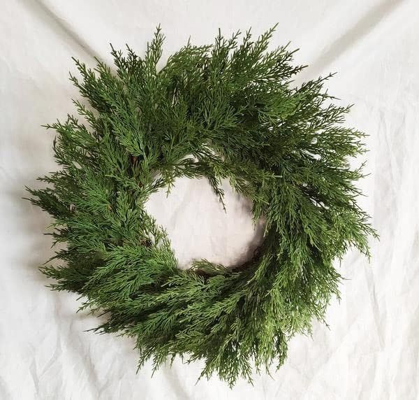 Vita Domi 24" Diameter Premium Faux Cedar Wreath - Realistic Christmas Outdoor Wreath, Indoor Hol... | Amazon (US)