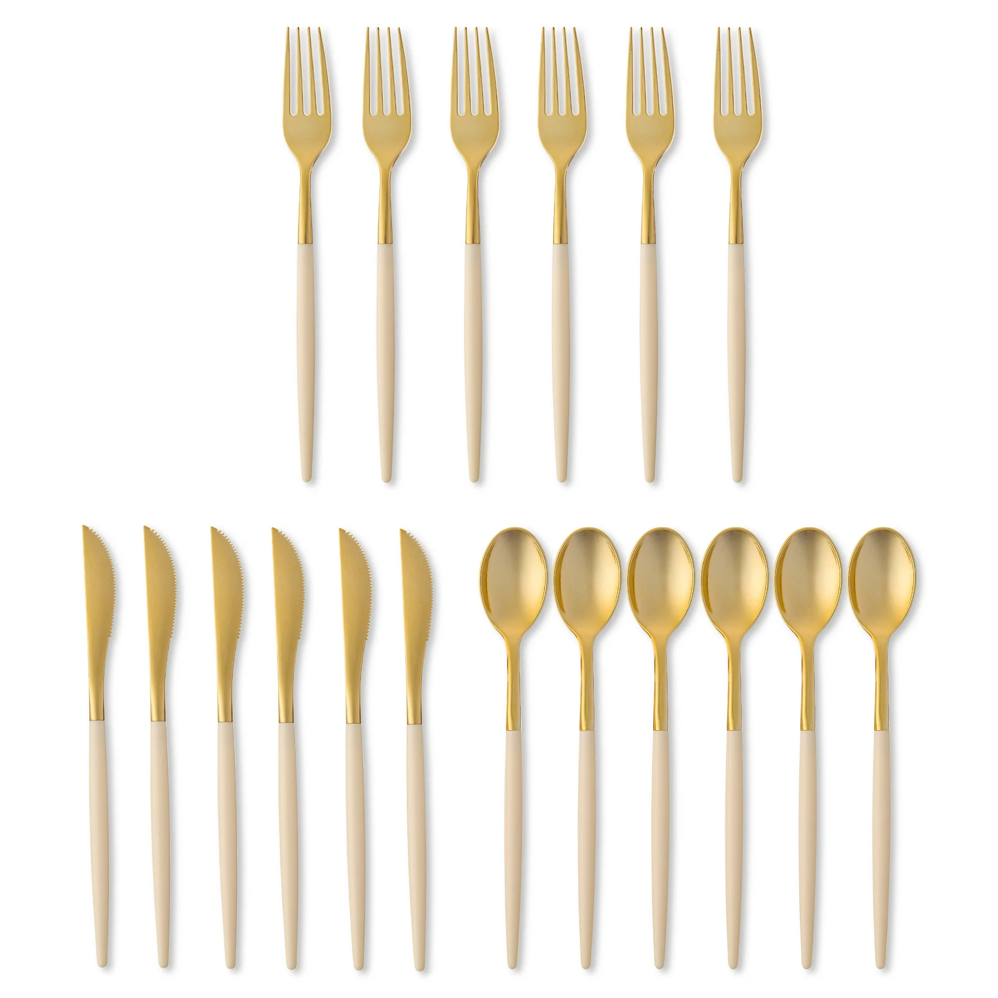 Disposable Cutlery Set, Gold and White, 18 Pieces, by Holiday Time | Walmart (US)