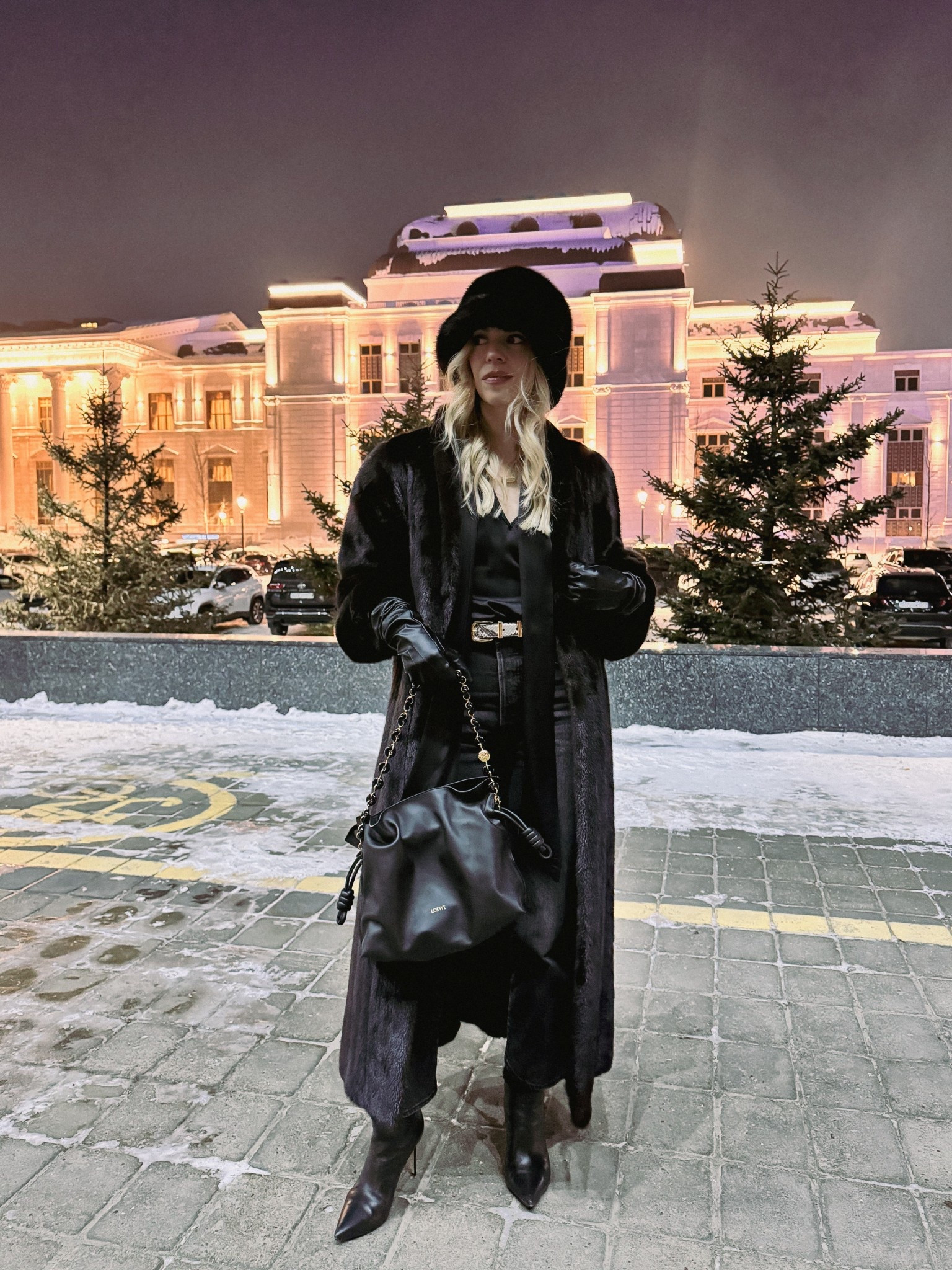 Vintage fur coat, fur bucket hat, all black outfit, Levi’s black jeans, snakeskin belt, Loewe Flamenco pouch handbag 

#LTKOver40 #LTKSeasonal #LTKSaleAlert