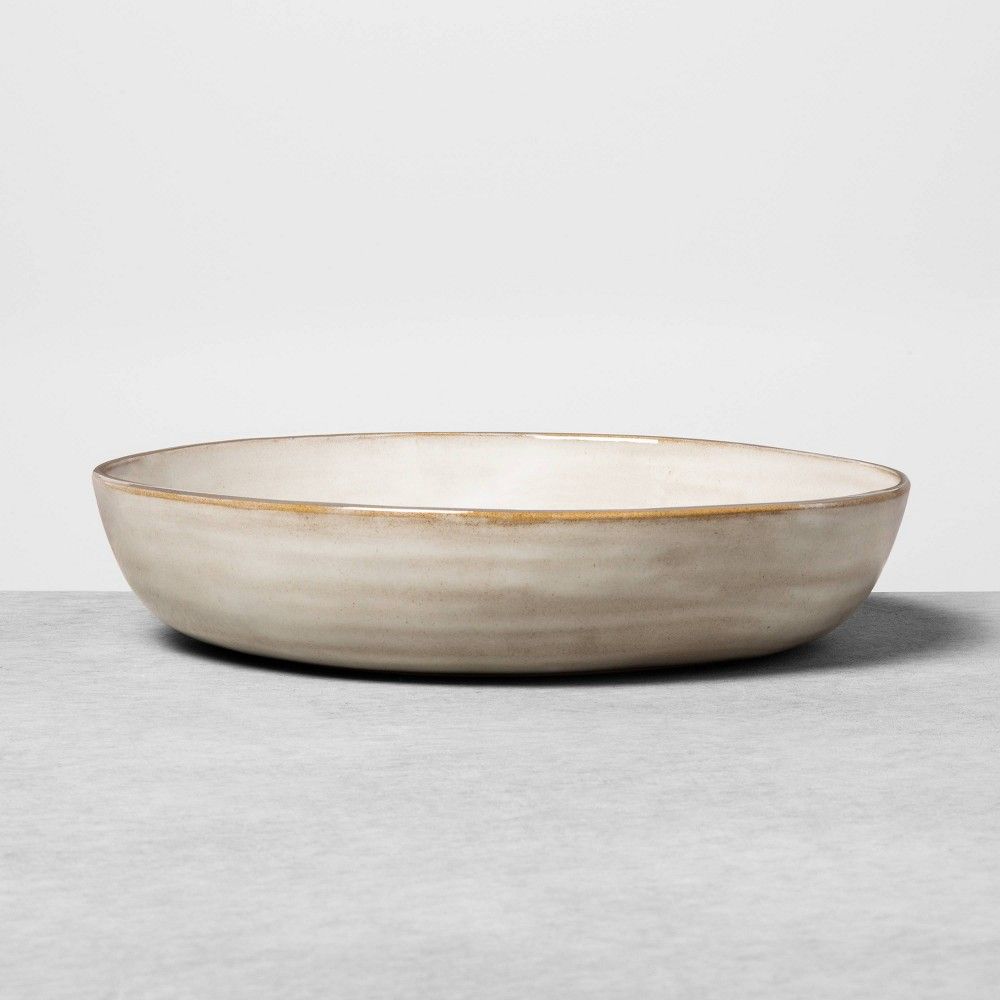 Reactive Glaze Stoneware Shallow Serve Bowl Gray - Hearth & Hand with Magnolia | Target