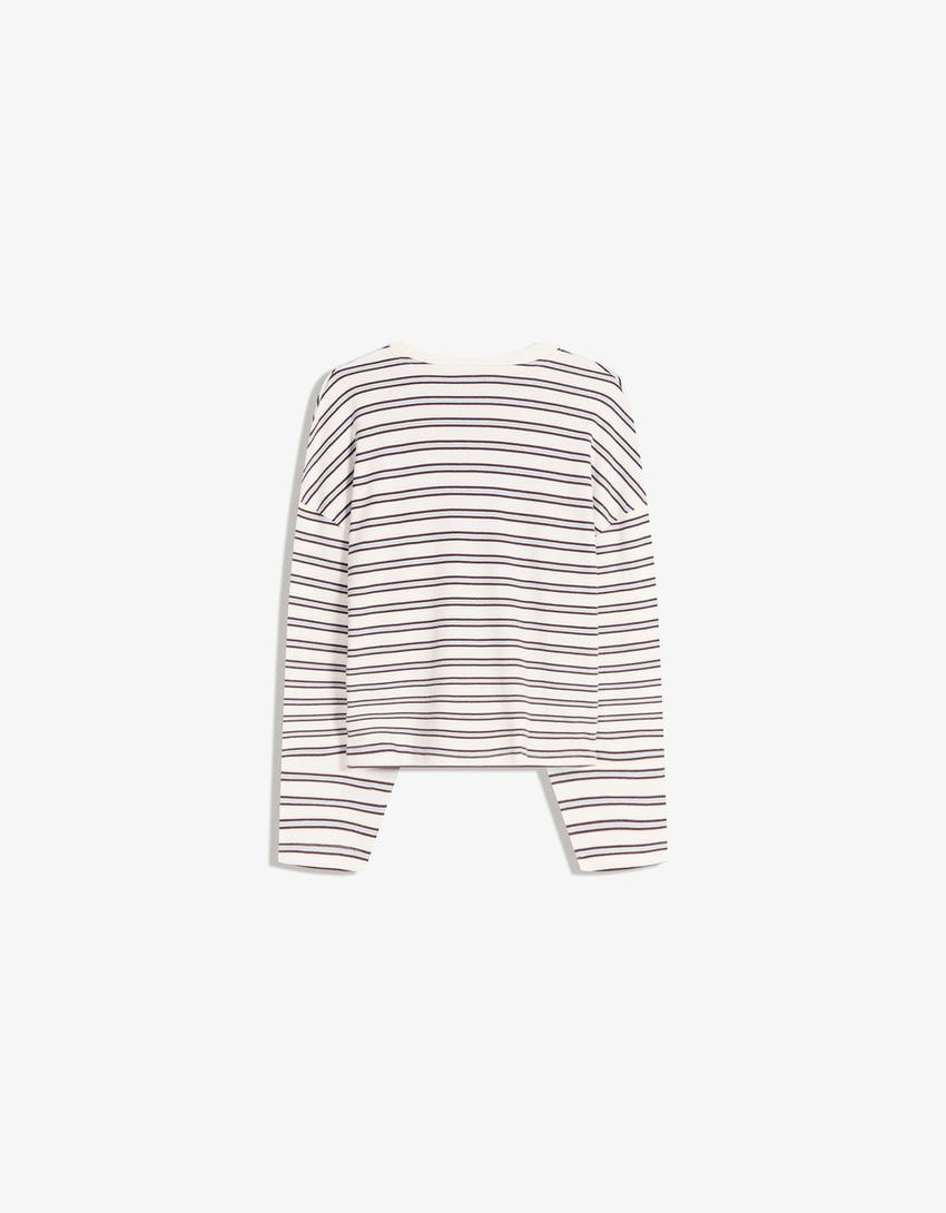 Printed long sleeve T-shirt - T-shirts - Women | Bershka GB