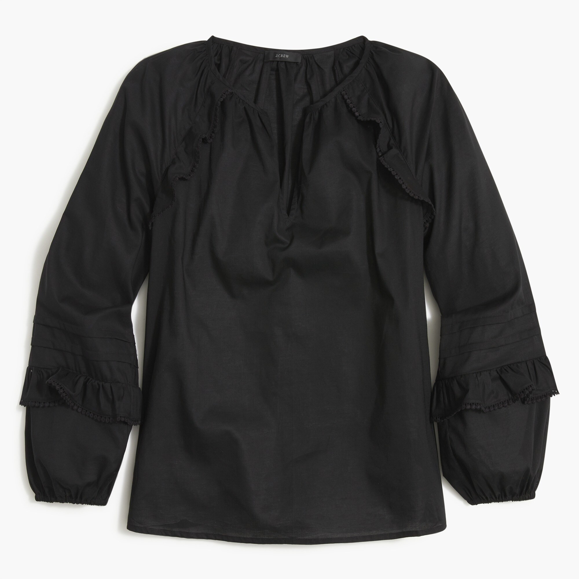 Ruffle-trim peasant top | J.Crew Factory