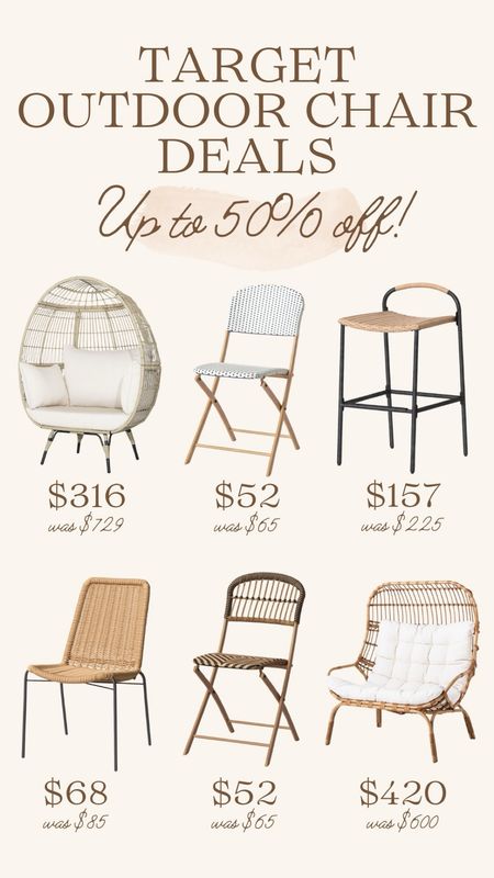 Revamp your outdoor space with Target’s unbeatable chair deals! Save up to 50% on stylish outdoor seating. From cozy egg chairs to chic patio chairs, shop now and elevate your al fresco experience! #TargetFinds #OutdoorDecor #SaleAlert

#LTKsalealert #LTKhome