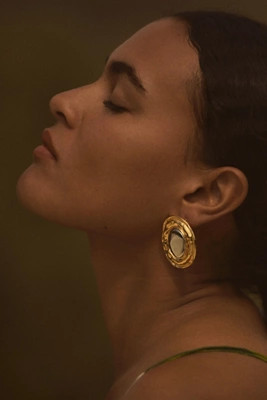 Mixed Metal Oval Post Earrings | Anthropologie (US)