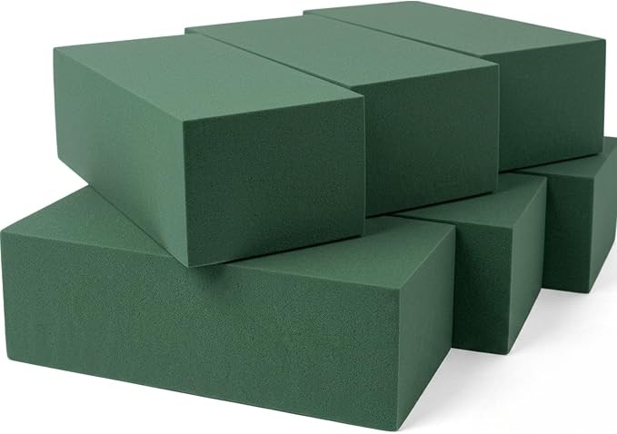 Pack of 6, Dry and Wet Floral Foam Blocks for Fresh and Artificial Flowers, Each (7.8” L x 3.5... | Amazon (US)