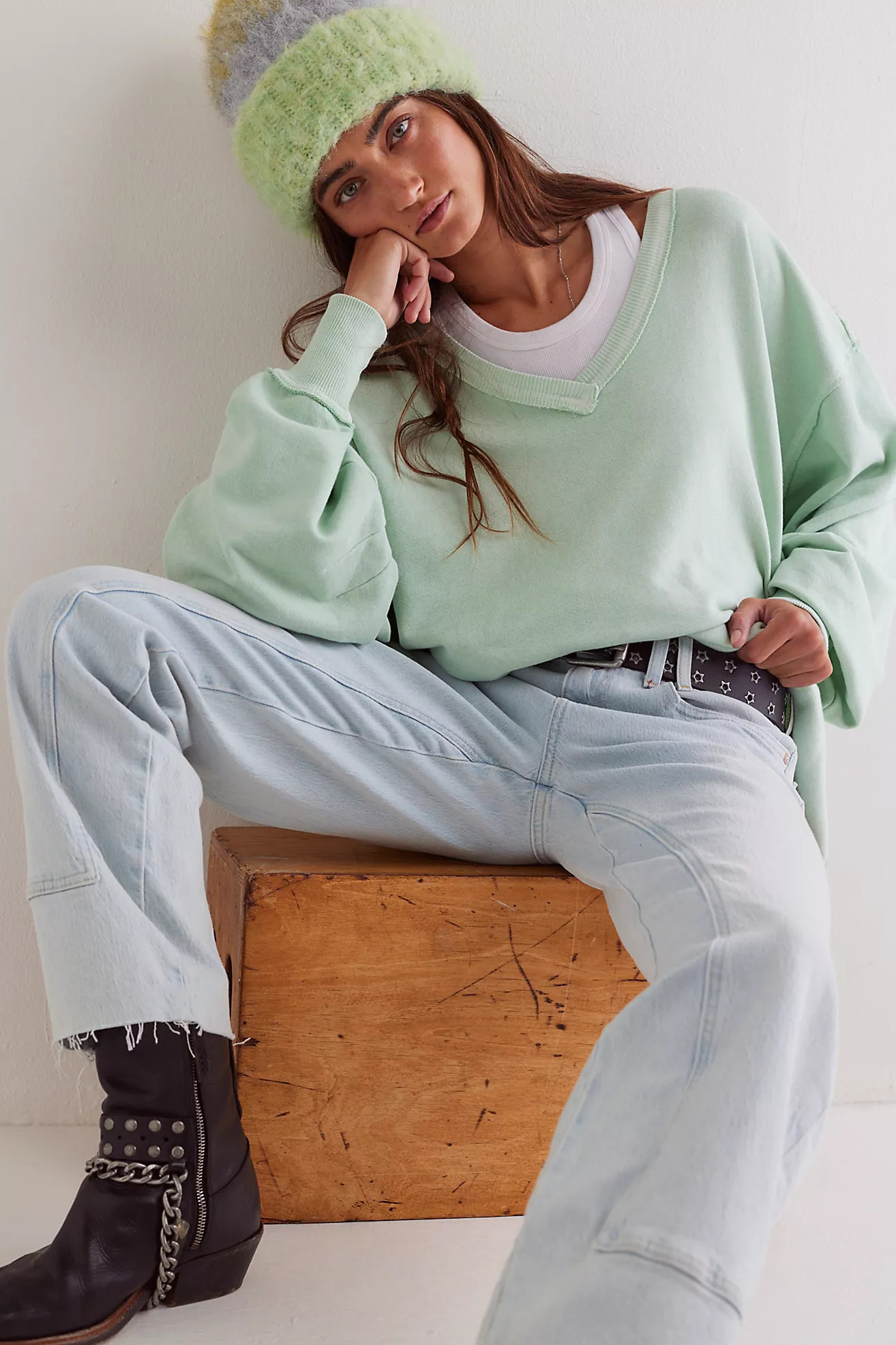 We The Free Venice V-Neck Sweatshirt | Free People (Global - UK&FR Excluded)