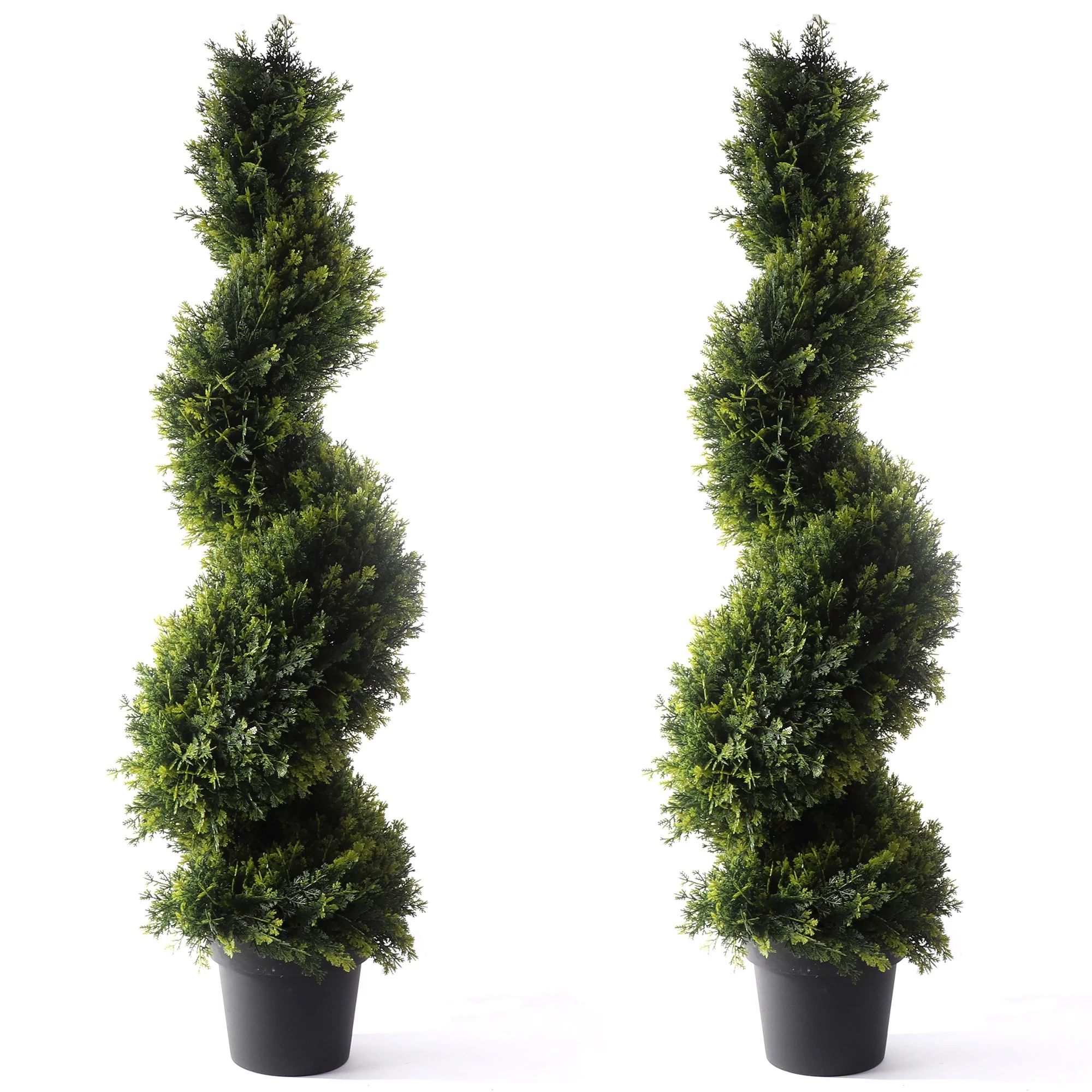 Bornbridge Artificial Spiral Topiary Tree - 4' Spiral Cypress - Indoor/Outdoor Topiary - Faux Cyp... | Walmart (US)