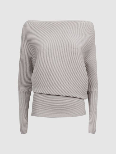 Asymmetric Drape Knitted Top | Reiss US