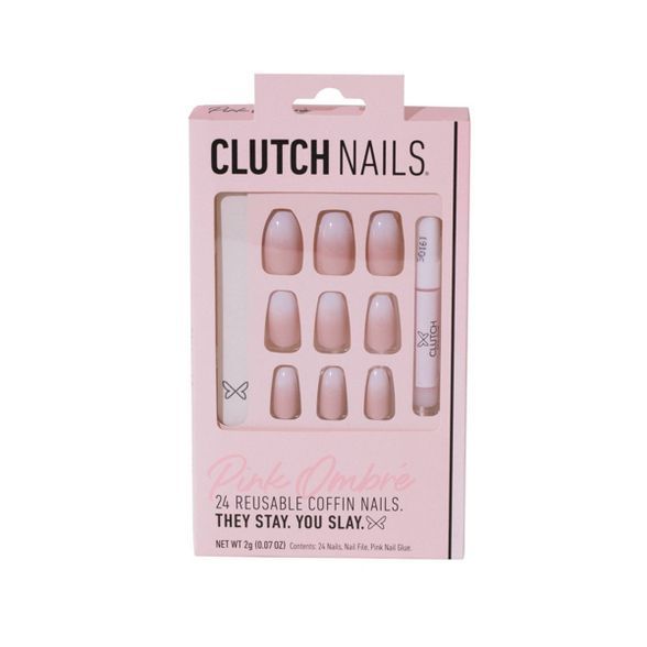 Clutch Nails - Press On Nails - Pink Ombre | Target