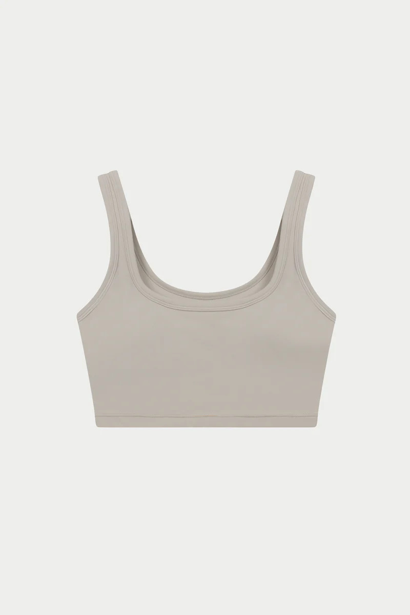 SCULPTING STRETCH EMBLEM SPORTS BRA - BONE | The Couture Club