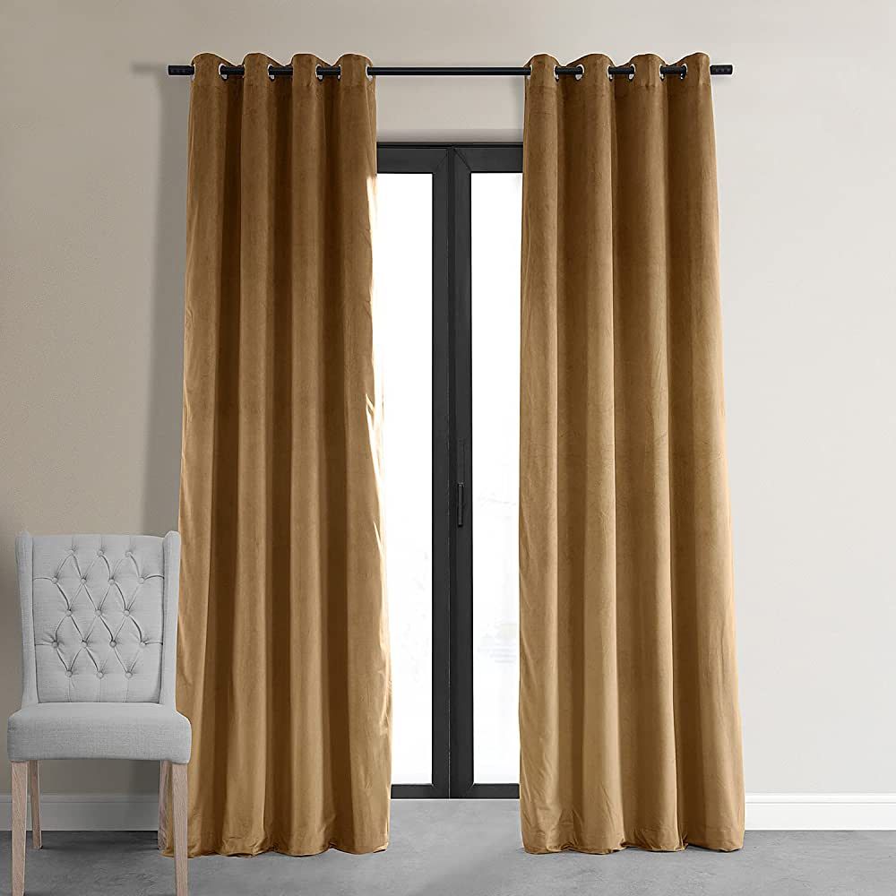 HPD Half Price Drapes Signature Grommet Blackout Velvet Curtains For Living Room 50 X 96 (1 Panel... | Amazon (US)