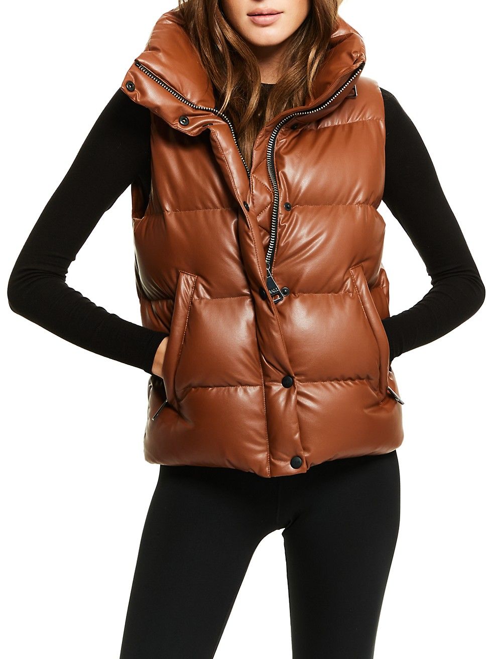 Tracey Vegan Leather Puffer Vest | Saks Fifth Avenue