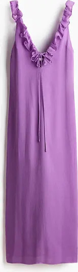 H&M Frill-trimmed Crinkled Dress | Nordstrom | Nordstrom