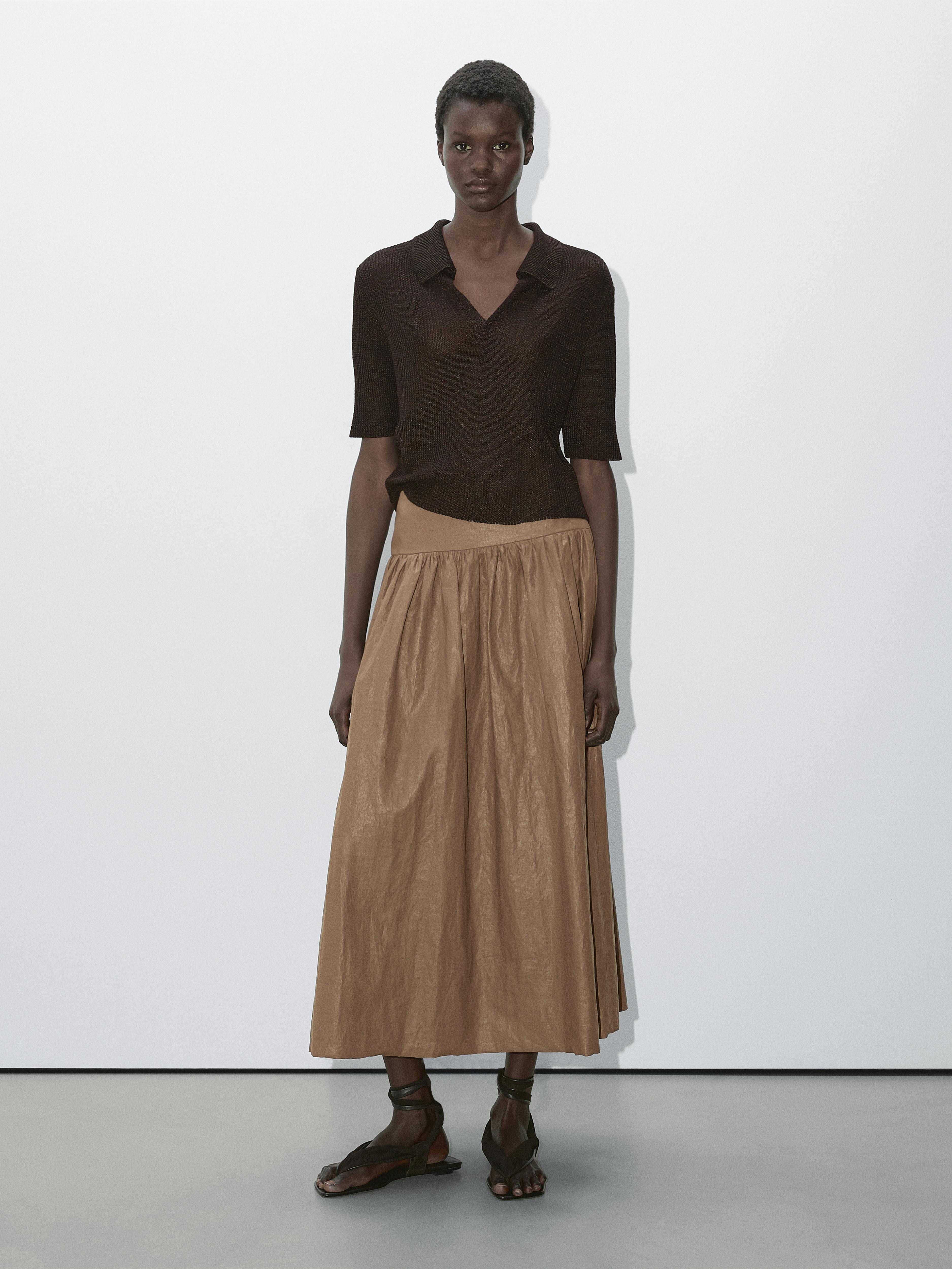 Short sleeve knit polo shirt - Studio | Massimo Dutti US