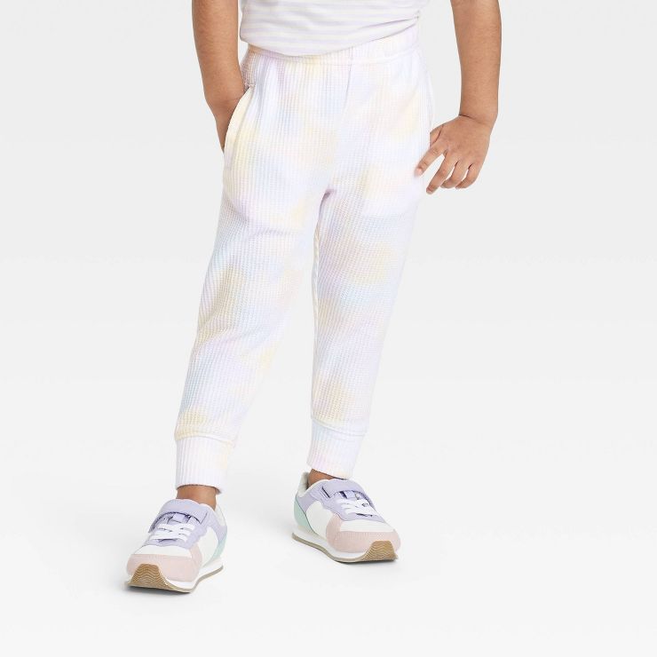 Toddler Girls' Tie-Dye Waffle Pants - Cat & Jack™ White | Target