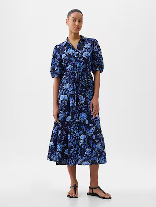 Puff Sleeve Midi Dress | Gap (US)