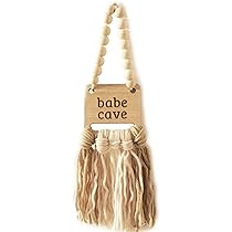 Decocove Babe Cave Sign - Wood Bead Garland - Boho Nursery Wall Decor for Girls and Boys - Neutral H | Amazon (US)