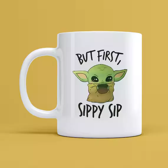 But First Sippy Sip Baby Yoda Mug