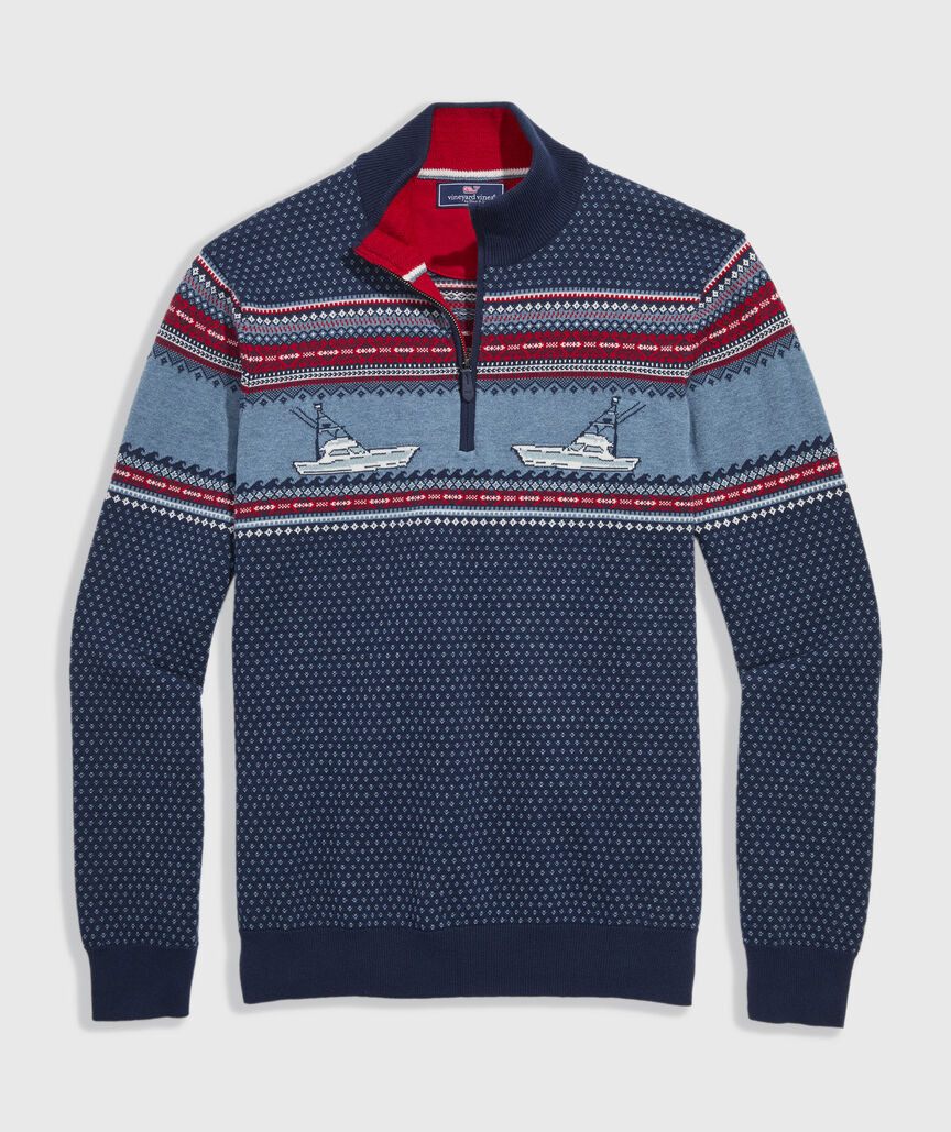Fishing Fair Isle Quarter-Zip | vineyard vines