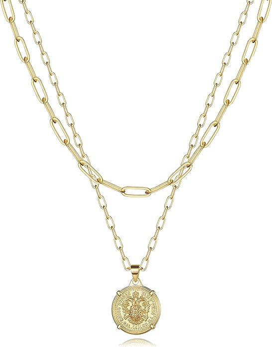 Turandoss Dainty Gold Choker Necklaces for Women - 14K Gold Plated Handmade Medallion Snake Link ... | Amazon (US)