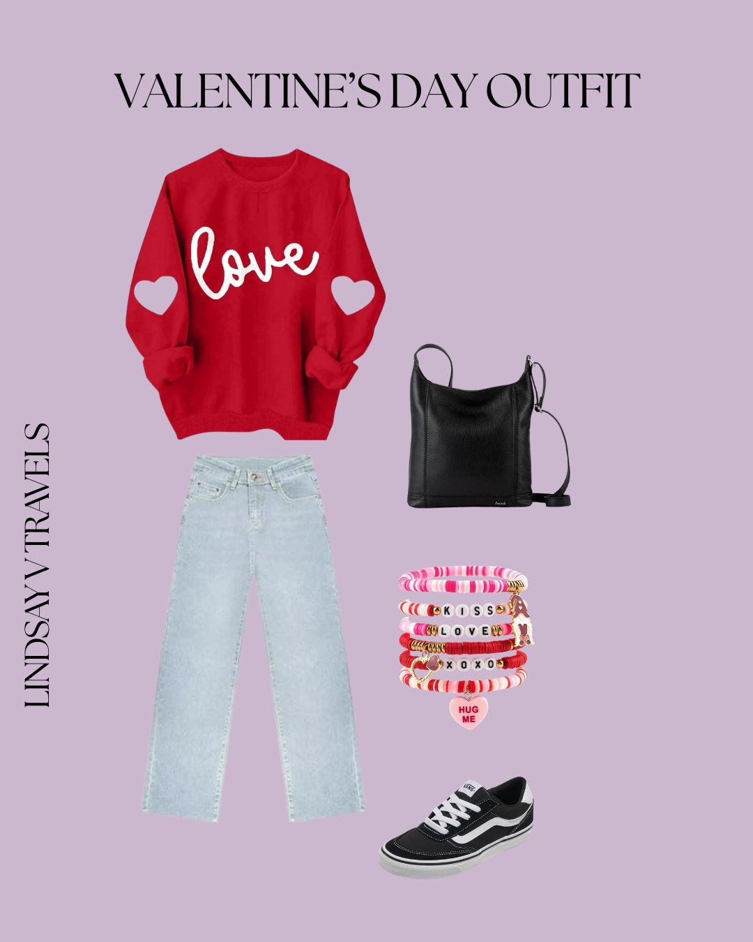 Get ready for Valentine's Day with this cozy and chic outfit! Pair a heart print sweatshirt with straight-leg jeans and finish with comfy Vans sneakers. Perfect for a romantic date or lounging at home. 

 #LTKValentine #LTKdayinmylife #LTKSeasonal