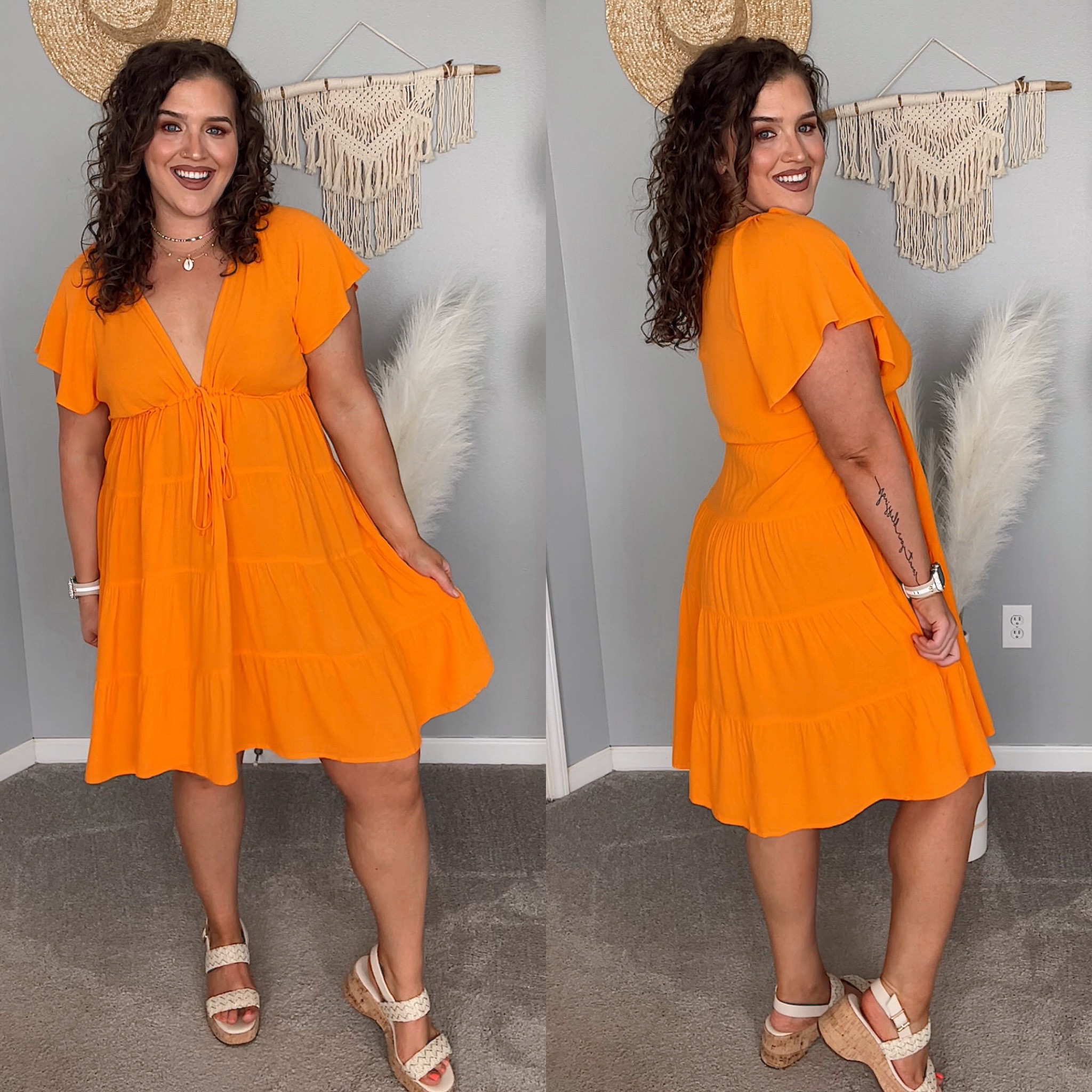 Midsize Amazon vneck vacation mini dress 🏝️🌺🌊 
Size: XL 
Vacation outfits, mini dress, heels, resort wear, vacation style 
#midsizeoutfits #ootd #vacationoutfits #resortwear #dresses #minidress #affordablefashion #heels #wedges #beachoutfit 

#LTKcurves #LTKstyletip #LTKSeasonal