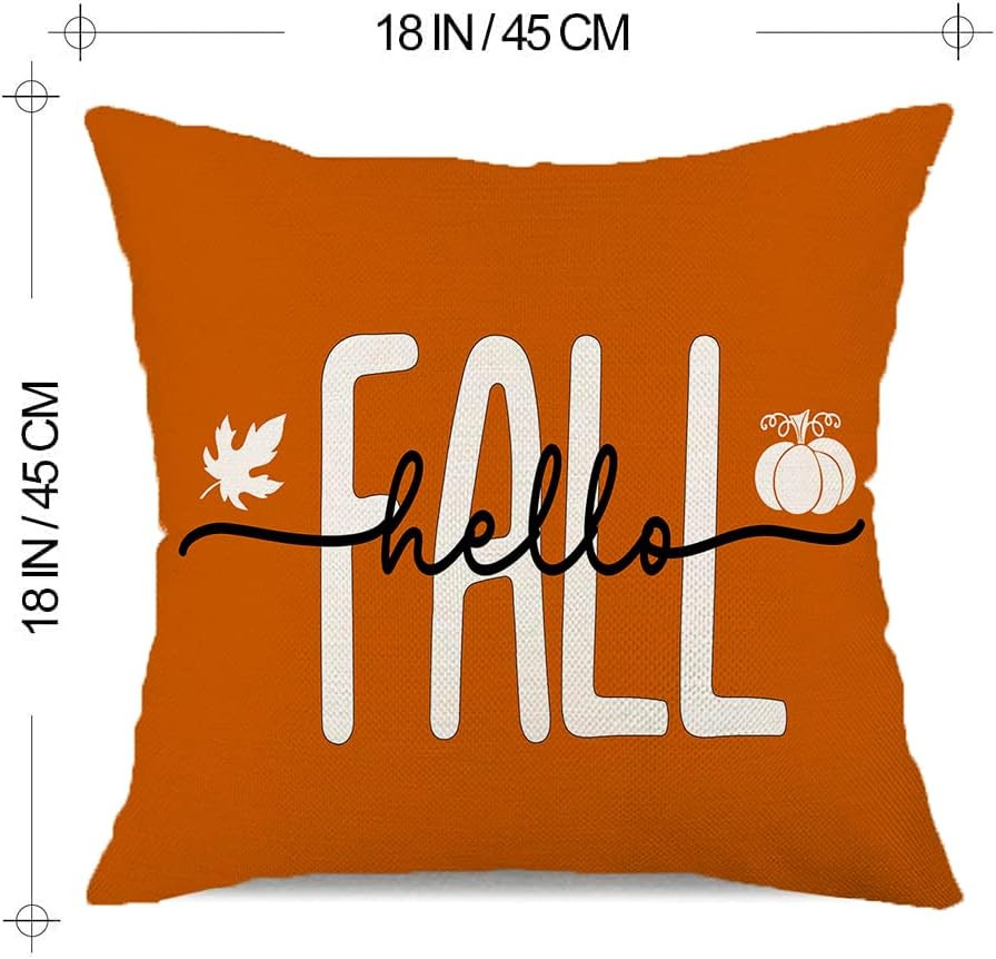 Amazon.com: Hello Fall Pillow Covers 18x18,Hello Pumpkin Autumn Throw Pillow Cover Decorations Pi... | Amazon (US)