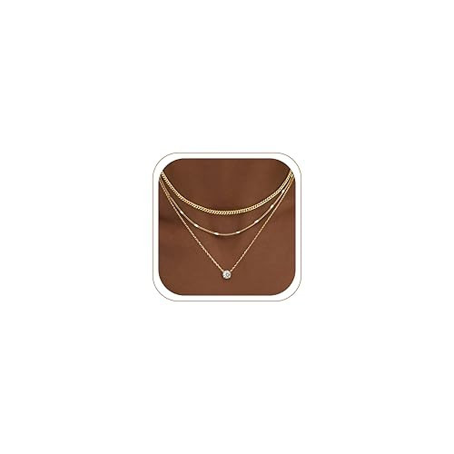 WomenGifts Layered Gold Necklaces for Women, 14K Gold Plated Dainty Cute Pendant Necklace Jewelry Set, Chunky Stackable Cuban Chain Choker Collar, Trendy Waterproof Non Tarnish Jewelry Gift for Mom | Amazon (US)