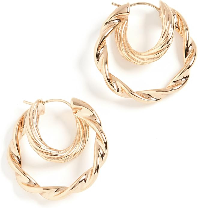 Loeffler Randall Women's Holly Double Hoop Twisted Earrings | Amazon (US)