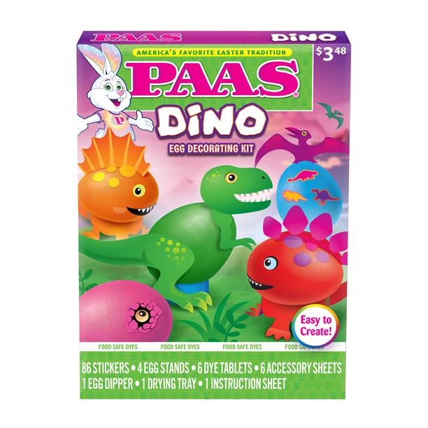 PAAS Easter Egg Decorating and Dye Kit, Dino Eggs, 1 Kit | Walmart (US)