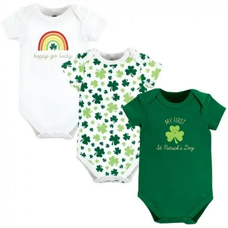 Hudson Baby Infant Girl Cotton Bodysuits, St Patricks Rainbow, 3-6 Months | Walmart (US)