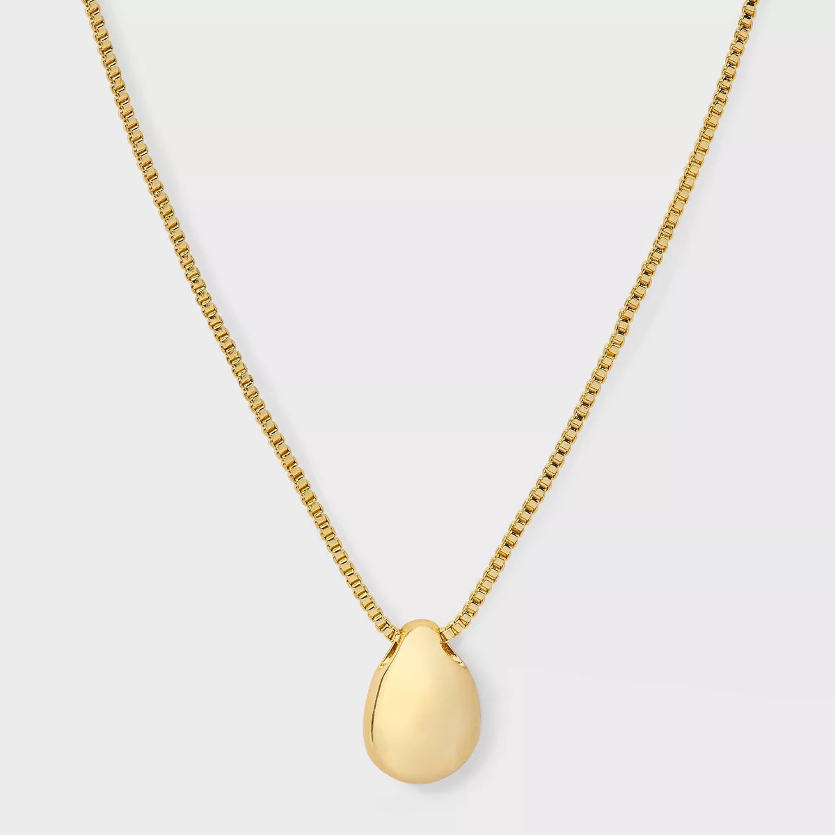 14K Gold Plated Puffed Teardrop Pendant Necklace - A New Day™ Gold | Target