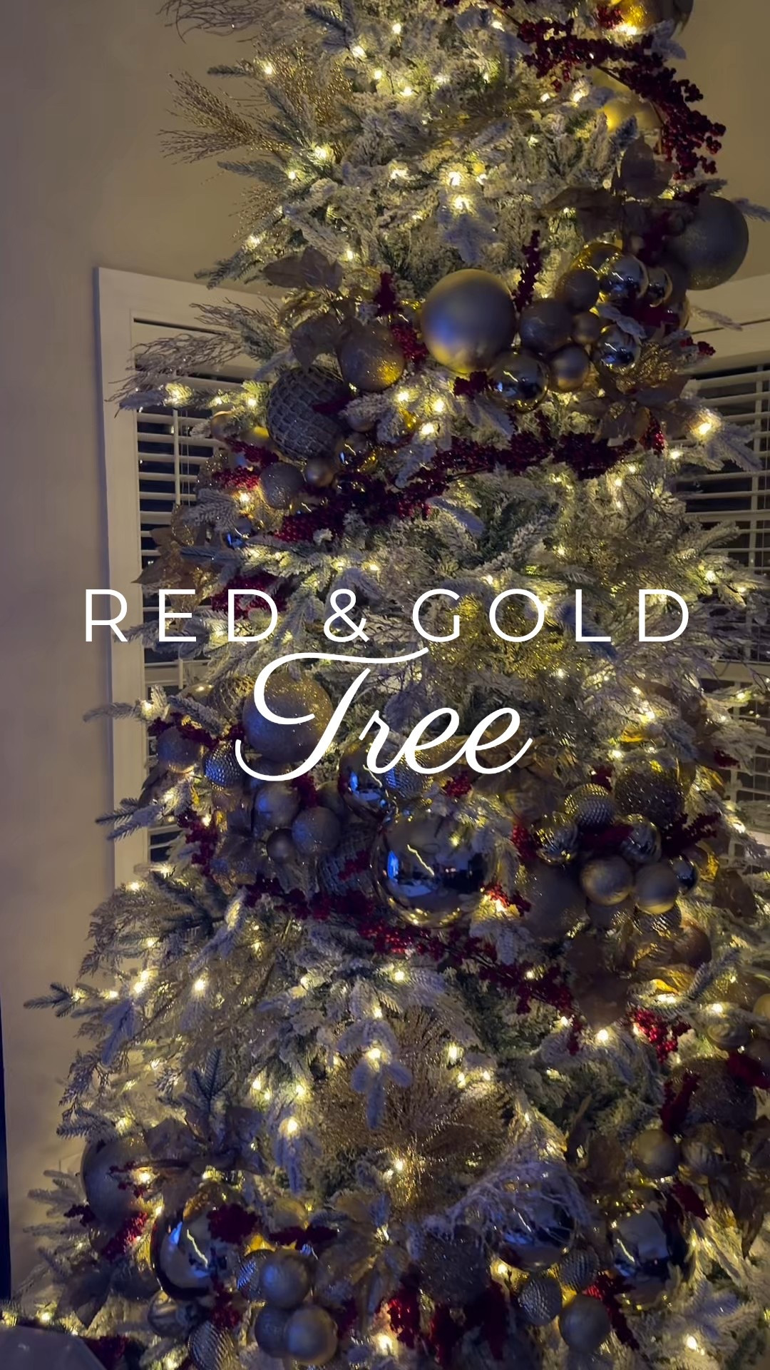 Flocked Aspen pine Christmas tree with gold ornaments garland, red berry garland and picks, and more seasonal picks to fill  

#LTKHome #LTKHoliday #LTKSeasonal