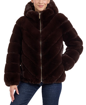 MICHAEL Michael Kors Women's Hooded Faux-Fur Coat - Macy's | Macy's