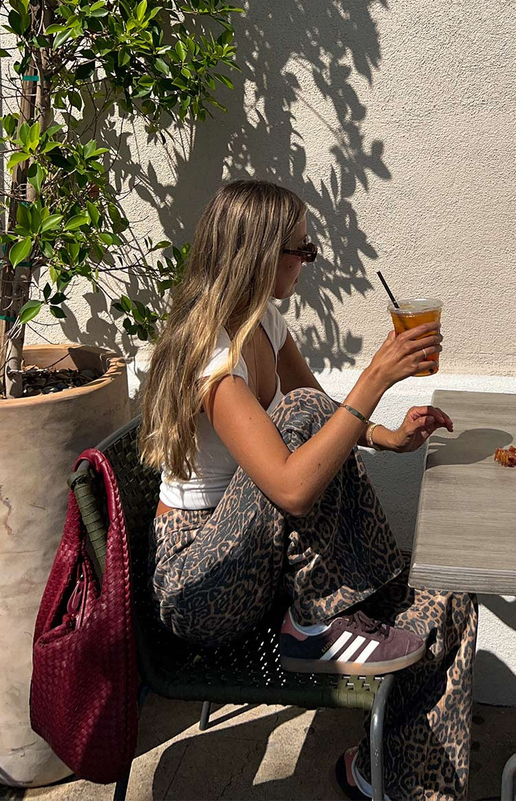 Brunet Leopard Print Straight Leg Jeans | Beginning Boutique (AU)