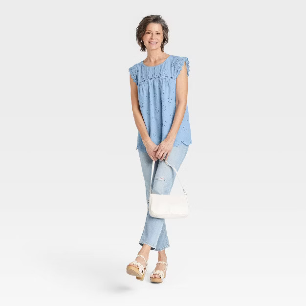 Women's Eyelet Tank Top - Knox Rose™ | Target