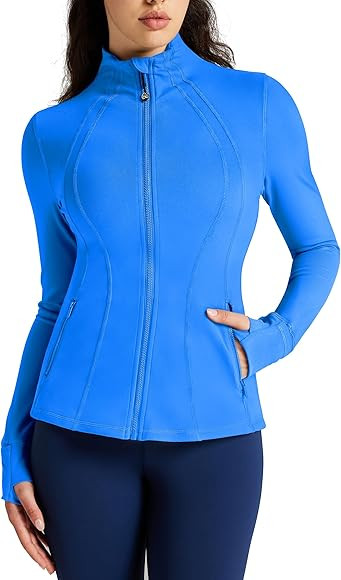 QUEENIEKE Women Athletic Jackets Cottony-Soft Full Zip Slim Fit Workout Running Jacket with Pocke... | Amazon (US)