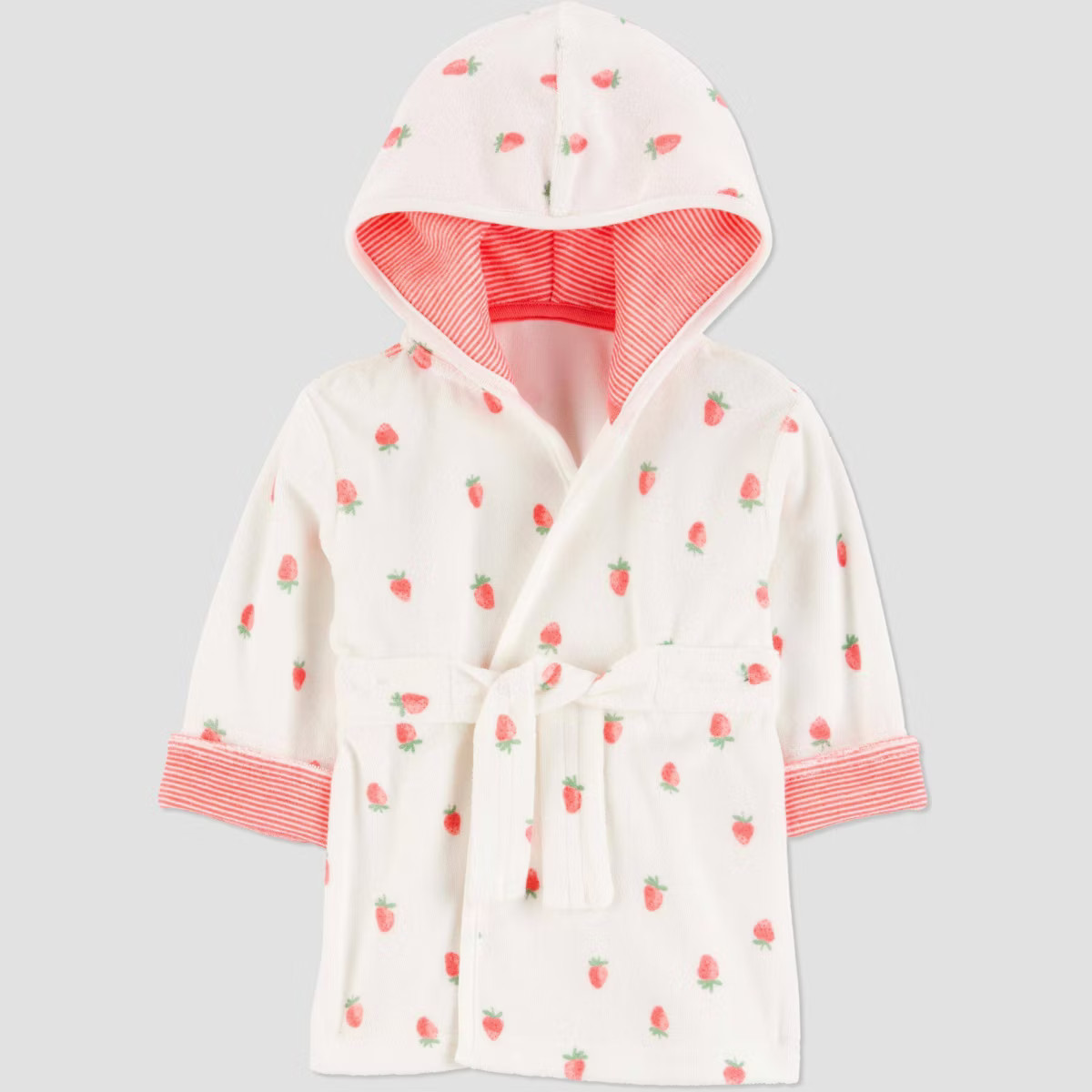 Carter's Just One You®️ Baby Strawberry Robe - Pink: Midweight Terry Bath Wrap, Cotton-Polyest... | Target