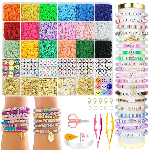 OHOME Easter Basket Stuffers for Teens - 5300 Clay Beads Bracelet Making Kit,Arts and Crafts for Kids Ages 8-12,Easter Crafts Games Toys for 3-10 Year Old Birthday | Amazon (US)