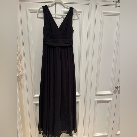 Lulus long black dress with slit | Poshmark