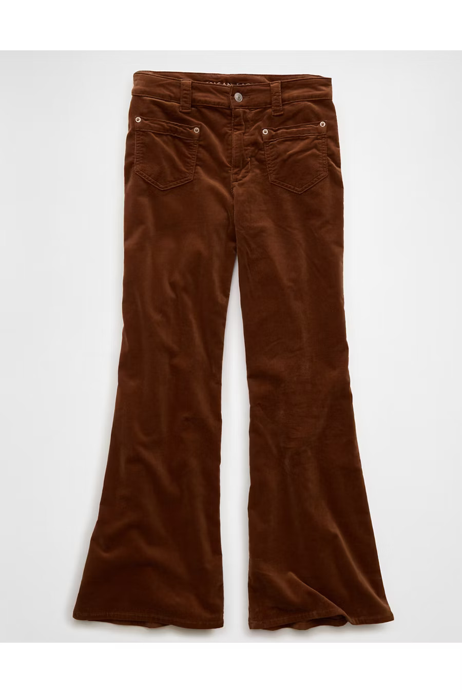 AE High-Waisted Corduroy Flare Pant Women's Stumped Brown 12 Short | American Eagle Outfitters (US & CA)