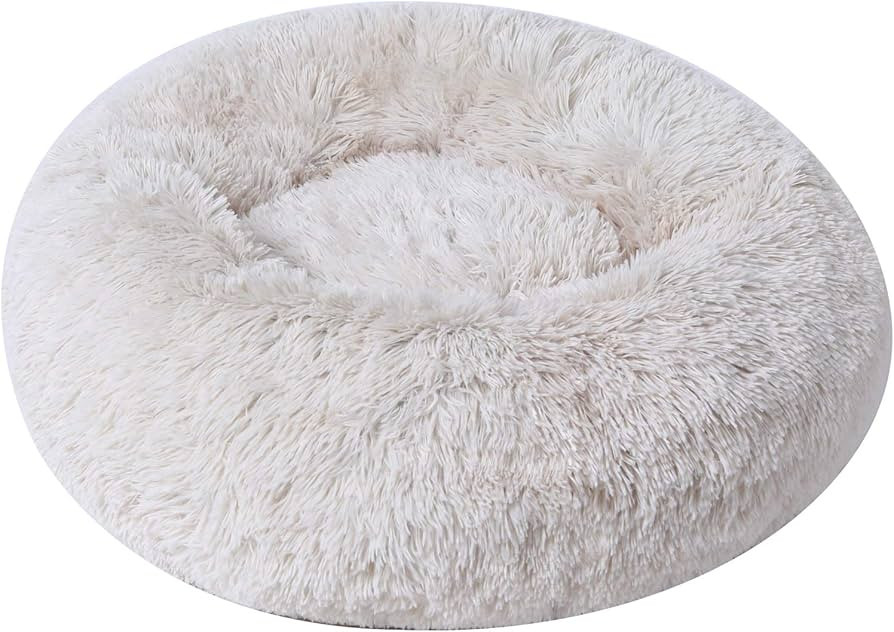 Dog Bed Calming Cat and Dog Beds, 20 inches Beige Cat Bed, Black/Pink/Beige Puppy Bed,Original Ca... | Amazon (US)