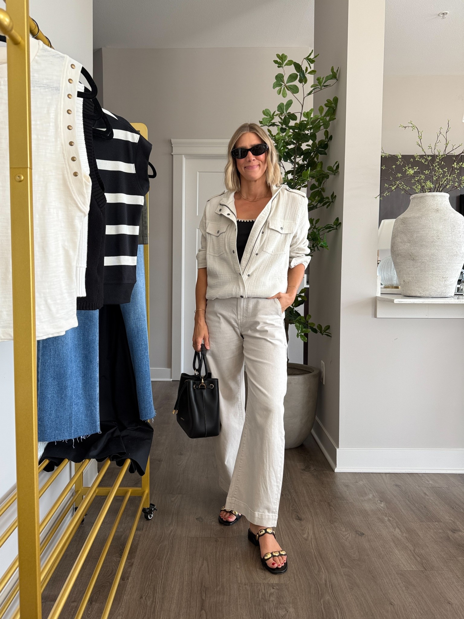 Wearing 25 pants, XS tank, small jacket, sandals tts

@evereveofficial #everevepartner #everevestyle 

#LTKOver40 #LTKFindsUnder100 #LTKStyleTip