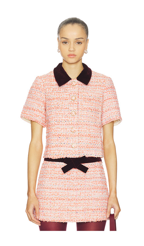 Leo Top in Salmon Boucle | Revolve Clothing (Global)