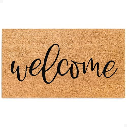 THEODORE MAGNUS Door Mat - Welcome Mat for Front Door with Non-Slip Backing - Durable Coir Doormat - Perfect for Outside Entrance and Entryway Matt - Outdoor/Indoor - Welcome - 17" x 30" | Amazon (US)