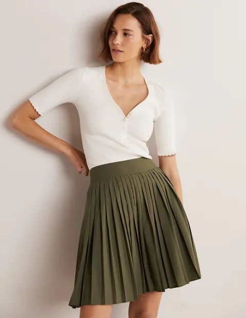 Pleated Cotton Mini Skirt | Boden (US)