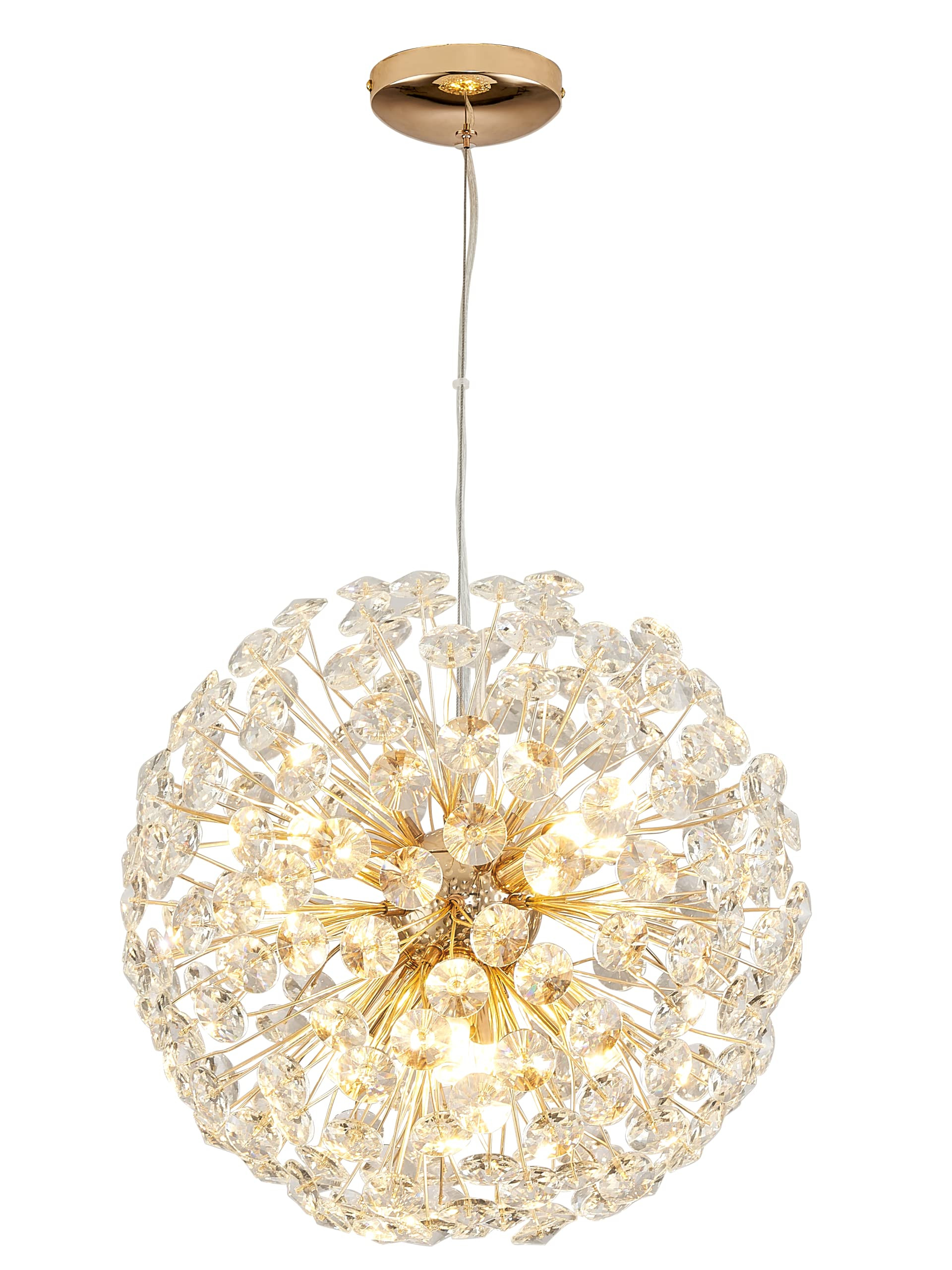 Modern Crystal Chandeliers for Dining Room Foyer Living Room bedrooms entryway Round Gold Chandel... | Amazon (US)