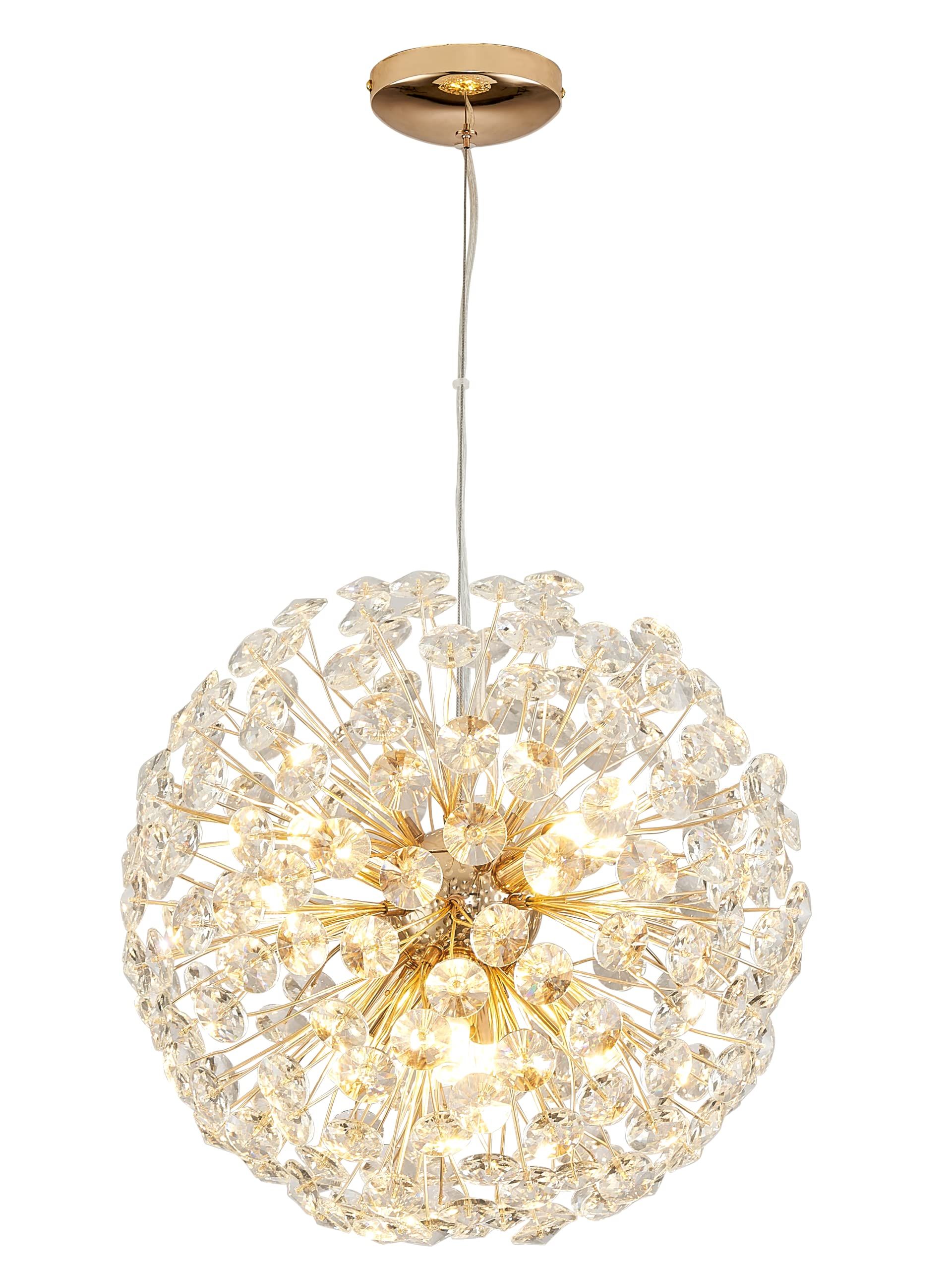 Modern Crystal Chandeliers for Dining Room Foyer Living Room bedrooms entryway Round Gold Chandel... | Amazon (US)